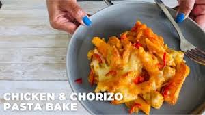 Featuring chunks of smoky chorizo, a fragrant tomato sauce and gooey cheese, it is perfect add the garlic and chicken and fry for 5 mins, to brown. Chicken Chorizo Pasta Bake Youtube
