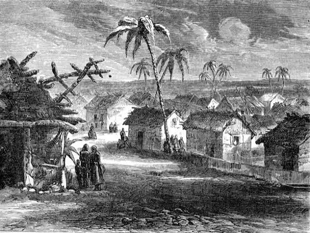 India Illustrations-Black Town, Calcutta