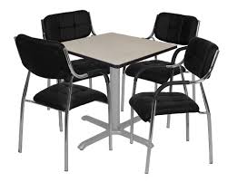 Square make styling chair allies comfort, exclusive design and durability to help makeup, micropigmentation base: Via 30 Square X Base Table In Maplegrey 4 Uptown Side Chairs In Black Regency Tvx3030plgy16bk