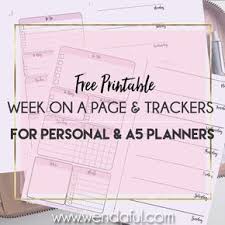 Free Planner Inserts Week On A Page With Trackers Mit Bildern Filofax Einlagen Selber Machen Filofax Filofax Einlagen