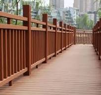 Fireproof Outdoor Park and Garden Easy Installation Customized Size  Composite Wood WPC Railing