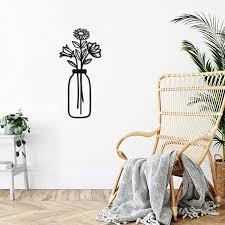 I like the color combinations here as well as the use of glass and other transparent materials. Buy Vase Metal Wall Art Qmetalart Flower In Vase Wall Decorations For Living Room Kitchen Bedroom Bathroom Home Wall Decor Lovers Housewarming Gift Wide Online In Germany B08qvjfvc3