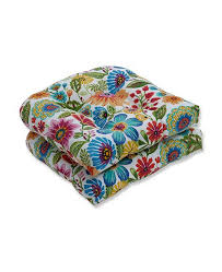It is highly versatile and complements many frame finishes to enliven your exterior decor. Pillow Perfect Gregoire Floral 19 X 19 Outdoor Chair Pad Seat Cushions Set Of 2 Reviews Home Macy S