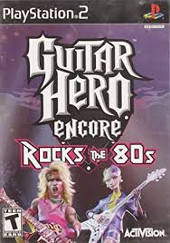 Cristen conger standing in front a television screen with your plastic axe str. Amazon Com Guitar Hero Encore Rocks The 80 S Playstation 2 Unknown Videojuegos