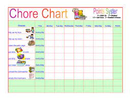 A chore chart template can be used to make free printable chore charts customized for your family or children. 46 Free Chore Chart Templates For Kids á… Templatelab