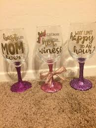Diy Wine Glasses Wrote The Words The Way I Wanted On Loose Leaf Then Taped It To The Inside Of The Cup And Traced It I Us Glass Art Art Diy