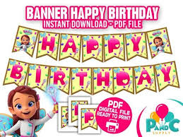 Butterbean Banner Birthday Party Butterbean Party Banner Sign Happy Birthday Butterbean Birthday Birthday Stickers Party Banner 3rd Birthday Parties