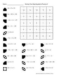 Solving Two Step Equations Color Worksheet Practice 3 Two Step Equations Equations Literal Equations