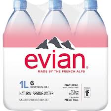 Evian® natural spring water contains only naturally occurring electrolytes from the french alps. Evian Spring Water Natural 6 1 05 Quart Safeway