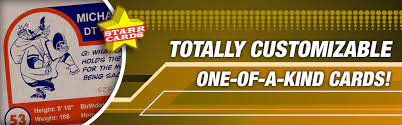 We offer a large range of trading card options which we customise to produce quality cards for individuals or for each member of your team. Make Your Own Football Card With Starr Cards