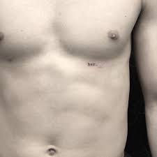 Word Her Inked On Below The Left Side Of The Chest Small Words Tattoo Small Tattoos Tattoos