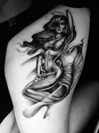 Classic pin up mermaid tattoo design. Pin On Mermaid Tattoos