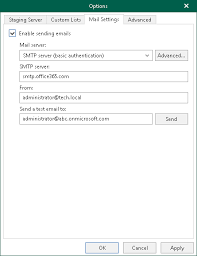 SMTP Server with Basic Authentication - Veeam Backup Explorers Guide