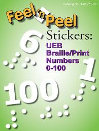 Feel N Peel Stickers Ueb Braille Print Numbers 0 100