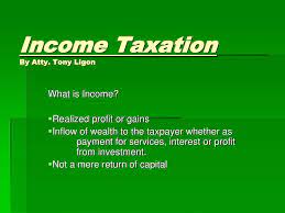 It is usually classified as a acceptance of income taxation as the fairest kind of tax is based on the premise that an individual's income is our editors will review what you've submitted and determine whether to revise the article. Ppt Income Taxation By Atty Tony Ligon Powerpoint Presentation Free Download Id 3636929