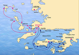 Datça is located at turkey, muğla, datça, i̇skele mah., atatürk cad. Bodrum Hisaronu Bodrum Charter Itinerary For Gulet Sailing Cruising In Turkey