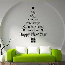 Diy Christmas Tree English Merry Removable Wall Stickers Vinyl Wall Art Decals Home Deco Christmas Wall Stickers Christmas Window Stickers Christmas Wall Decor