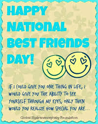 The event of national best friend day has gained prominence in recent years, since its inception, after a lull in the '90s and '00s. Happy National Best Friends Day