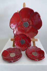 Https Www Alittlemarket Com Art Ceramique Fr Plat Et 3 Coupelles Coquelicot En Ceramique Raku 20592 Fleurs En Ceramique Boites En Ceramique Idees De Poterie