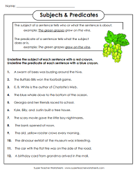 Subject And Predicate Worksheets