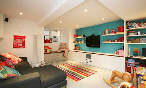 Fun Colours For Games Room Kd Little More Modern Fun With Images Kids Tv Room Tv Room Bright Kids Room