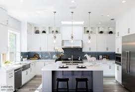 J collection shaker assembled 18x40x14 in. Frosted Glass Or Clear Glass On Upper Kitchen Cabinet Shelving