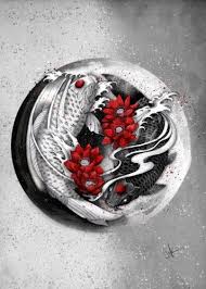 Black And White Koi Fish Yin Yang Tattoo Balance Yin Yang Koi Metal Poster Print Marine Loup Displate In 2020 Koi Art Body Art Tattoos Japanese Tattoo Art
