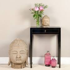 Small Black Console Shallow Hall Table A Luxurious Oriental Glossy Black Hand Made Chinese Elm Console Hall Table Wood Console Table How To Clean Furniture