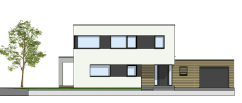 Am günstigsten fallen garagen preise aus, wenn ein flachdach gewählt wird. Flachdachhaus Mit Holzverkleideter Garage Tenhumberg
