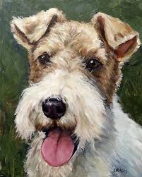 Breeders of fantastic wire haired fox terrier, home to healthy loving dogs. Wirehaired Fox Terrier On Green By Dottie Dracos Fox Terrier Puppy Wire Fox Terrier Wirehaired Fox Terrier