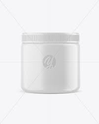 Download Matte Protein Jar Mockup W Shrink Sleeve In Jar Mockups On Yellow Images Object Mockups PSD Mockup Templates