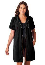 Cover Up For Swimsuit Hooded In Terrycloth Plus Size Outfits Plus Size Swimsuits Plus Size Cover Up