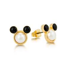 Mickey Mouse Pearl Stud Earrings Couture Kingdom
