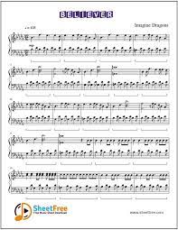 Download free christmas sheet music for hundreds of pieces of christmas carols and music that you can print and use with your choir, band, or family. Believer By Imagine Dragons Sheet Music For Piano Download