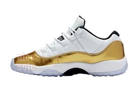 Jordan Retro 11 Low Black And White Authentic Jordans Retro 11s Aj 11 Closing Ceremony White Gold 528895 103 Men S Air Jordans Hype Shoes Authentic Jordans