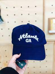 Atlanta Ga Dad Hat Navy Blue Atl Hat Hand Lettered Etsy In 2021 Dad Hats Embroidered Hats Hats