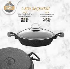 Tac Gravita Dokum Sahan Kapakli Siyah Wok Saute Pan Pan