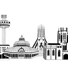 Black And White Liverpool Skyline Art Pin On Art Prints