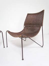 When you see smaller textures of rattan that are woven this is what is called wicker. Pair Of Scoop Form Wicker Lounge Chairs In The Manner Of Van Keppel And Green At 1stdibs