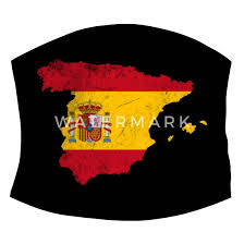 Vlag rondom dubbel gezoomd, verstevigingsband aan afwerking: Spanje Vlag Spaanse Vlag Land Gezichtsmasker Mondkapjes Spreadshirt