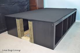 Love Bug Living Ikea Expedit Hack Platform Bed Murphy Bed Ikea Murphy Bed Plans Bed Storage