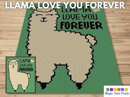 Some of these free designs are available for a limited time only. Llama Love You Forever Graph And Crochet Pattern Magic Yarn Pixels