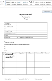 Aufbau der protokoll vorlage word. Ergebnisprotokoll Erstellen So Geht Es Richtig Ionos