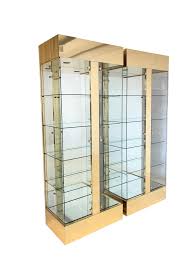 Cabinets, curios, & bookshelves with low payments. Pair Of Lighted Brass And Glass Curios Display Cabinets Chairish
