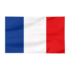 Francja oznaczona flagą na mapie. Flaga Francji 150x90cm