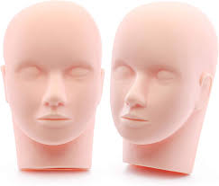 Amazon.com: Foraineam 2-Pack Practice Training Head Rubber Cosmetology  Mannequin Doll Face Head For Eyelashes Makeup Massage Practice : Beauty &  Personal Care