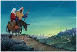 Mary And Joseph Travel To Bethlehem Joseph Walks And Leads Mary Seated On A Donkey Part Of A Series Fantasy Art Landscapes Bethlehem Christmas Fantasy Art