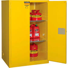 Flammable storage cabinets may be constructed of steel or wood (see below for construction requirements). Global Industrial Flammable Cabinet Manual Close Double Door 90 Gallon 43 Wx34 Dx65 H 237292 Globalindustrial Com