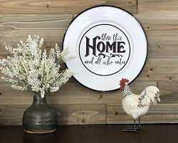 Included you will find wares, decor, storage / organizational products and much more! Farmhouse Bless This Home Metal Wall Art Vintage Look Kitchen Etsy In 2021 Rustic Plates Plate Decor Farmhouse Wall Decor
