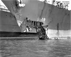 Uss Chicago Ca 29 With Torpedo Damage To The Bow Uss Chicago Navy Ships Heavy Cruiser
